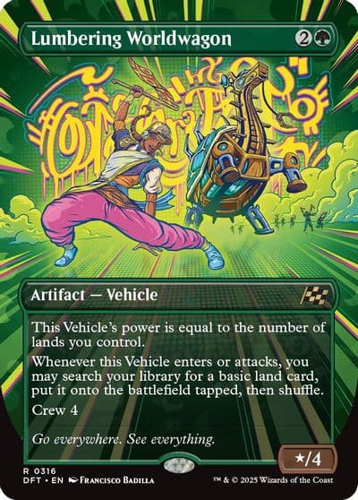 Lumbering Worldwagon Borderless Aetherdrift Magic card