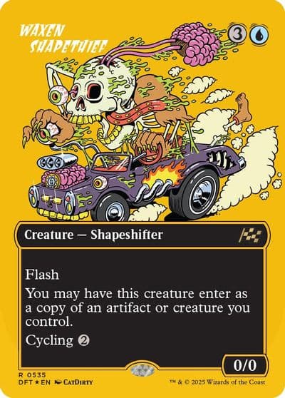 Waxen Shapethief Borderless First Place Foil Aetherdrift Magic card
