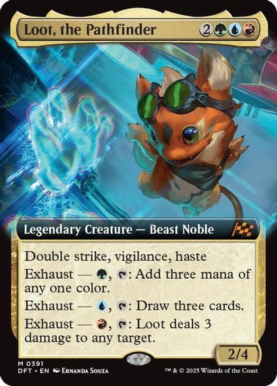 Loot the Pathfinder Extended Art Aetherdrift Magic card