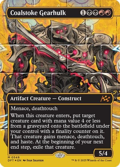Coalstoke Gearhulk Borderless First Place Foil Aetherdrift Magic card