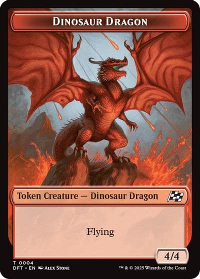 Dinosaur Dragon Treasure Double Sided Token Aetherdrift Magic card