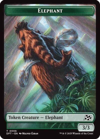 Elephant Zombie 0003 Double Sided Token Aetherdrift Magic card