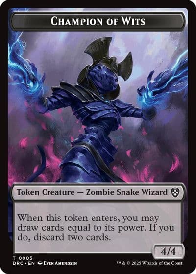 Champion of Wits Zombie 0003 Double Sided Token Commander: Aetherdrift Magic card