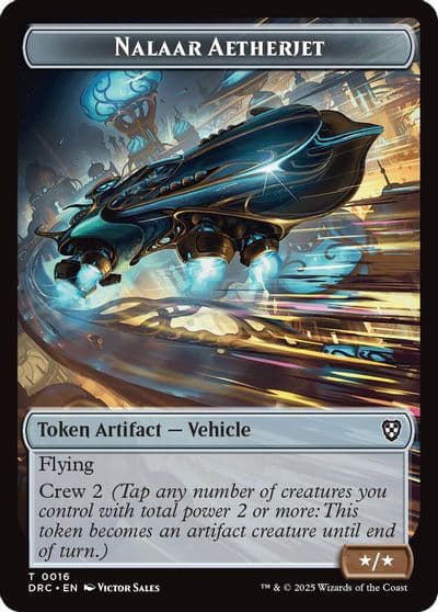 Nalaar Aetherjet Treasure Double Sided Token Commander: Aetherdrift Magic card
