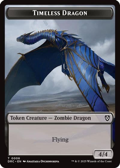 Timeless Dragon Zombie 0003 Double Sided Token Commander: Aetherdrift Magic card