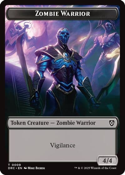 Zombie Warrior Zombie 0003 Double Sided Token Commander: Aetherdrift Magic card