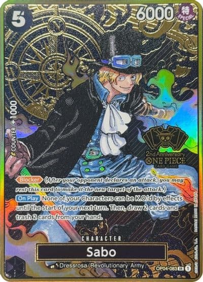 Sabo One Piece Japanese Version 2nd Anniversary Set One Piece Promotion Cards One Piece card