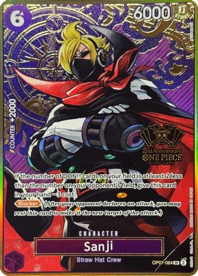 Sanji One Piece Japanese Version 2nd Anniversary Set One Piece Promotion Cards One Piece card
