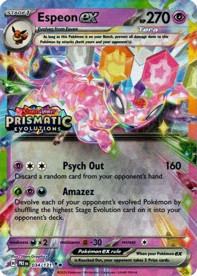 Espeon ex (Prismatic Evolutions Stamp) Miscellaneous Cards & Products Pokemon card