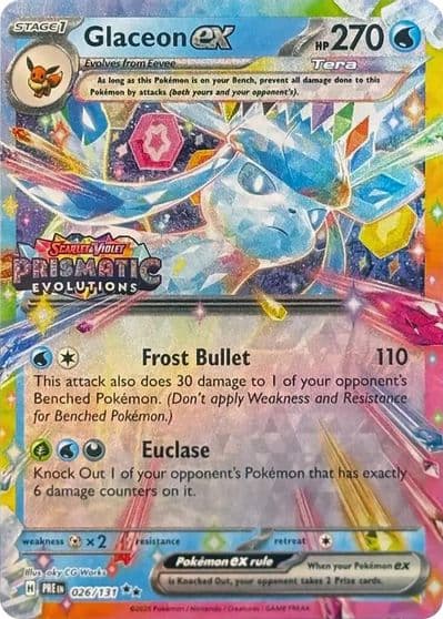 Glaceon ex (Prismatic Evolutions Stamp) Miscellaneous Cards & Products Pokemon card