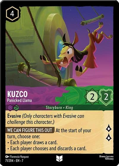 Kuzco Panicked Llama Archazia's Island Lorcana card