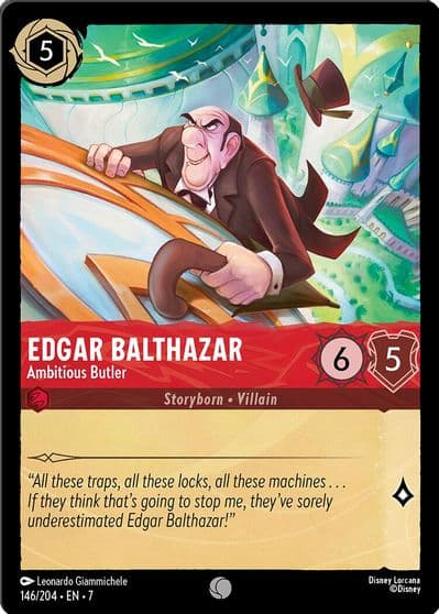 Edgar Balthazar Ambitious Butler Archazia's Island Lorcana card