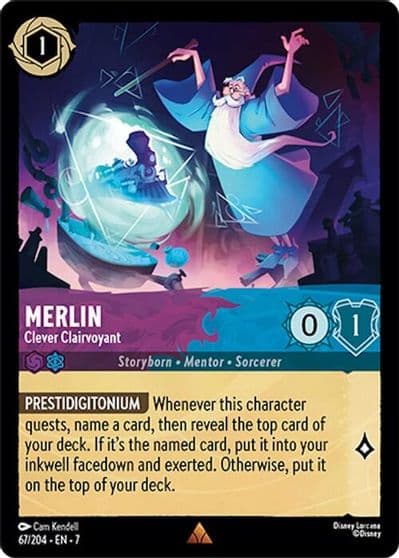 Merlin Clever Clairvoyant Archazia's Island Lorcana card