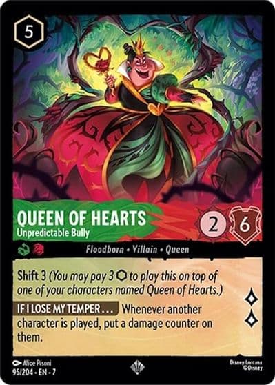 Queen of Hearts Unpredictable Bully Archazia's Island Lorcana card