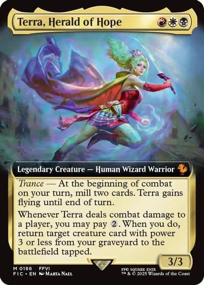 Terra Herald of Hope Extended Art Commander: FINAL FANTASY Magic card