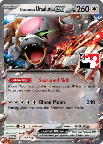 Bloodmoon Ursaluna ex Prize Pack Series Cards Pokemon card