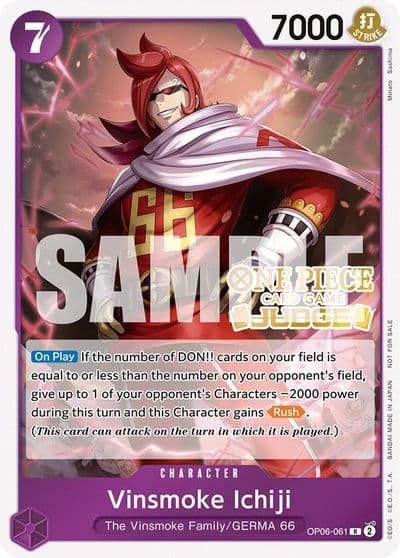 Vinsmoke Ichiji Judge Pack Vol 5 One Piece Promotion Cards One Piece card