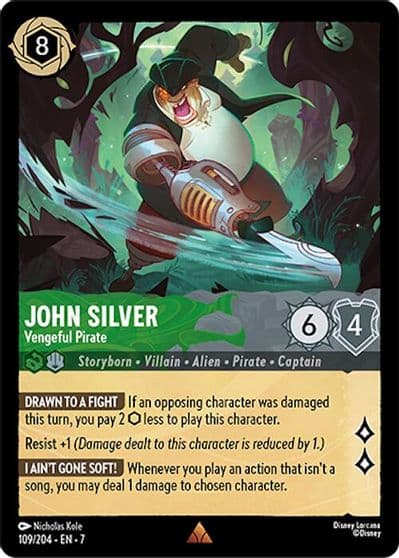 John Silver Vengeful Pirate Archazia's Island Lorcana card