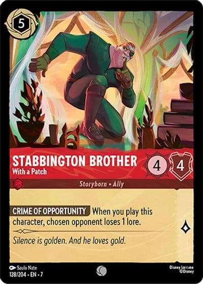 Stabbington Brother With a Patch Archazia's Island Lorcana card