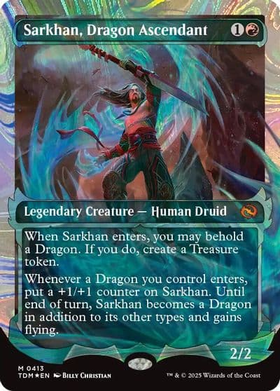 Sarkhan Dragon Ascendant 0413 Showcase Halo Foil Tarkir: Dragonstorm Magic card