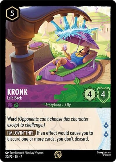 Kronk Laid Back Disney Lorcana Promo Cards Lorcana card