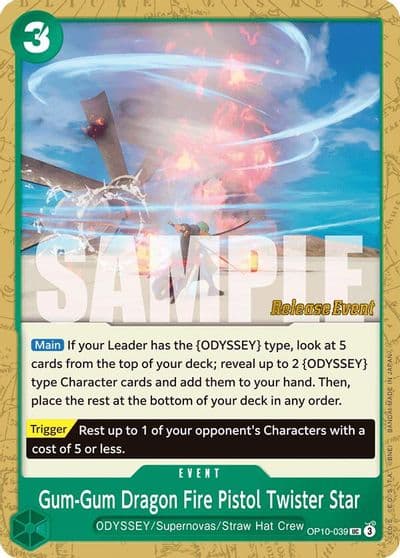 Gum Gum Dragon Fire Pistol Twister Star Royal Blood Release Event Cards One Piece card