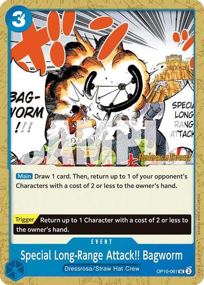 Special Long Range Attack Bagworm Royal Blood Release Event Cards One Piece card