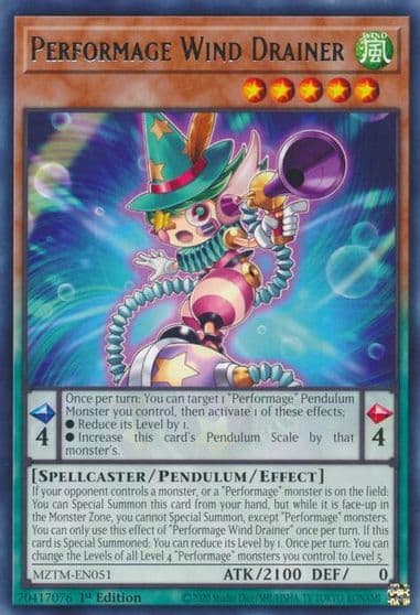 Performage Wind Drainer Maze of the Master Yu-Gi-Oh! card