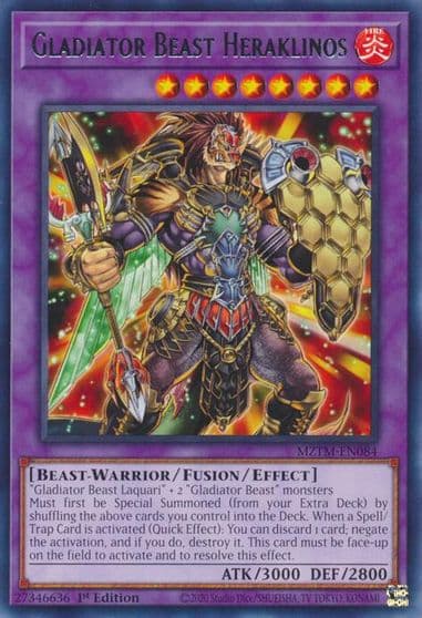 Gladiator Beast Heraklinos Maze of the Master Yu-Gi-Oh! card
