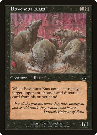 Ravenous Rats Urza's Destiny Magic card