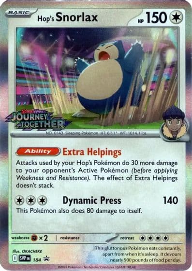Hop's Snorlax - 184 (Prerelease) SV: Scarlet & Violet Promo Cards Pokemon card