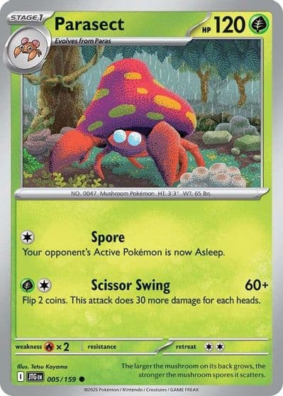 Parasect SV09: Journey Together Pokemon card