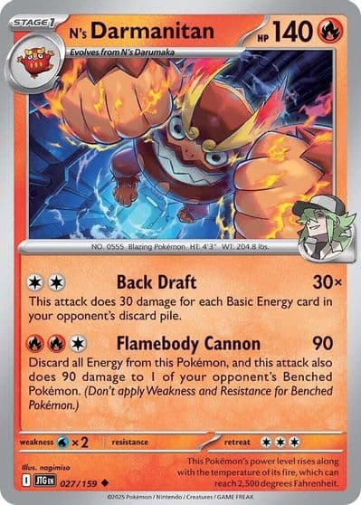 N's Darmanitan SV09: Journey Together Pokemon card