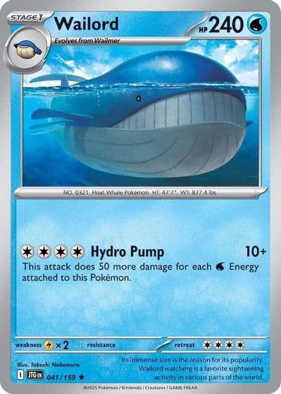 Wailord SV09: Journey Together Pokemon card