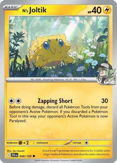 N's Joltik SV09: Journey Together Pokemon card