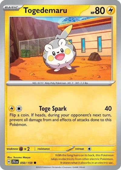 Togedemaru SV09: Journey Together Pokemon card