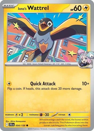 Iono's Wattrel SV09: Journey Together Pokemon card
