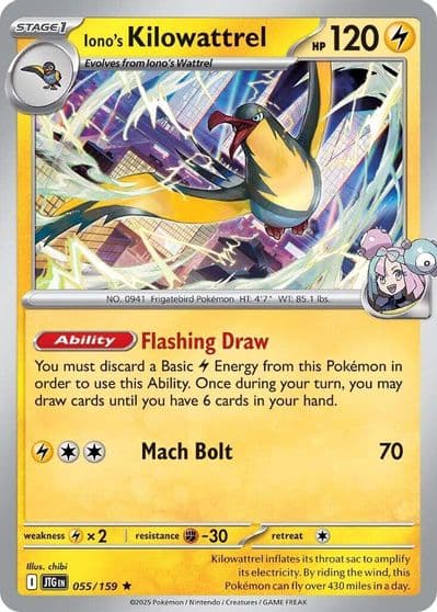 Iono's Kilowattrel SV09: Journey Together Pokemon card