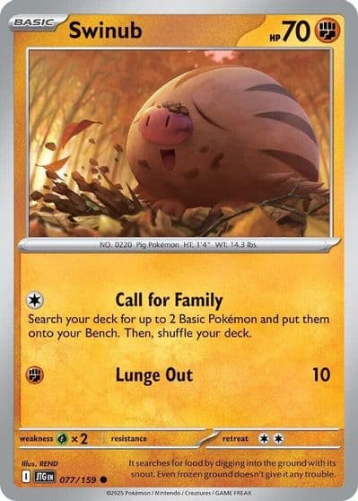 Swinub SV09: Journey Together Pokemon card