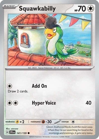Squawkabilly SV09: Journey Together Pokemon card
