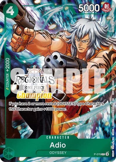 Adio Online Regional Champion Card Set 2025 Vol1 One Piece Promotion Cards One Piece card