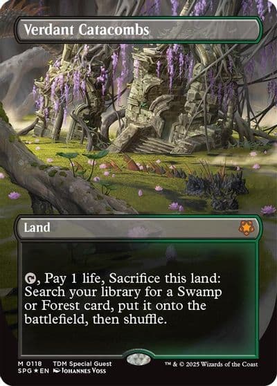 Verdant Catacombs Borderless Dragonscale Foil Special Guests Magic card