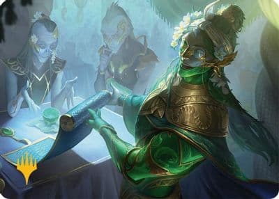 Sibsig Appraiser Art Card 8 54 Gold Stamped Planeswalker Symbol Art Series: Tarkir: Dragonstorm Magic card