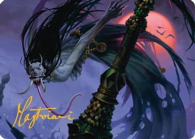 Qarsi Revenant Art Card 12 54 Gold Stamped Signature Art Series: Tarkir: Dragonstorm Magic card