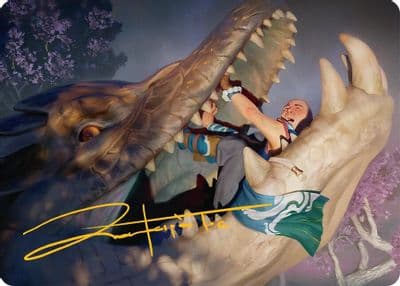 Jaws of Defeat Art Card 53 54 Gold Stamped Signature Art Series: Tarkir: Dragonstorm Magic card