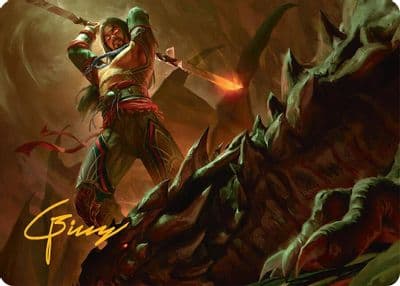 Sarkhans Resolve Art Card 18 54 Gold Stamped Signature Art Series: Tarkir: Dragonstorm Magic card