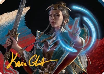 Narset Jeskai Waymaster Art Card 44 54 Gold Stamped Signature Art Series: Tarkir: Dragonstorm Magic card