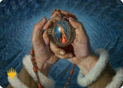 Mox Jasper Art Card 28 54 Gold Stamped Planeswalker Symbol Art Series: Tarkir: Dragonstorm Magic card