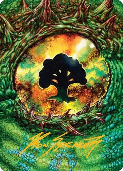 Forest Art Card 32 54 Gold Stamped Signature Art Series: Tarkir: Dragonstorm Magic card