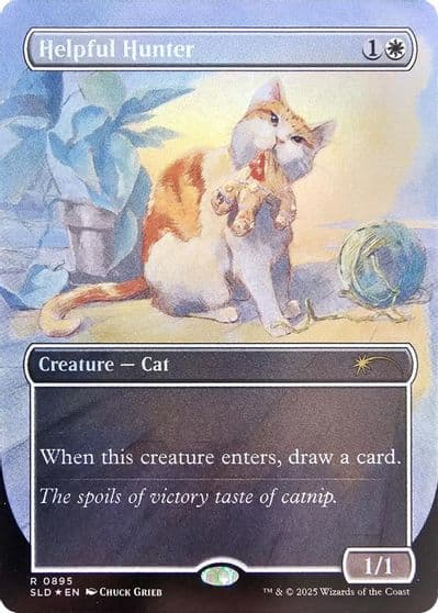 Helpful Hunter 0895 Rainbow Foil Secret Lair Drop Series Magic card